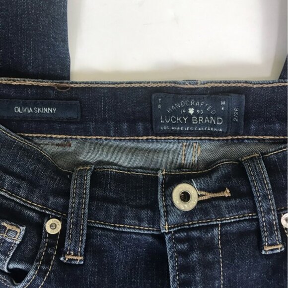 Lucky Brand Olivia Ankle Skinny High Waist Jean Stretch Slim Medium Blue Pant 2 - Picture 9 of 16